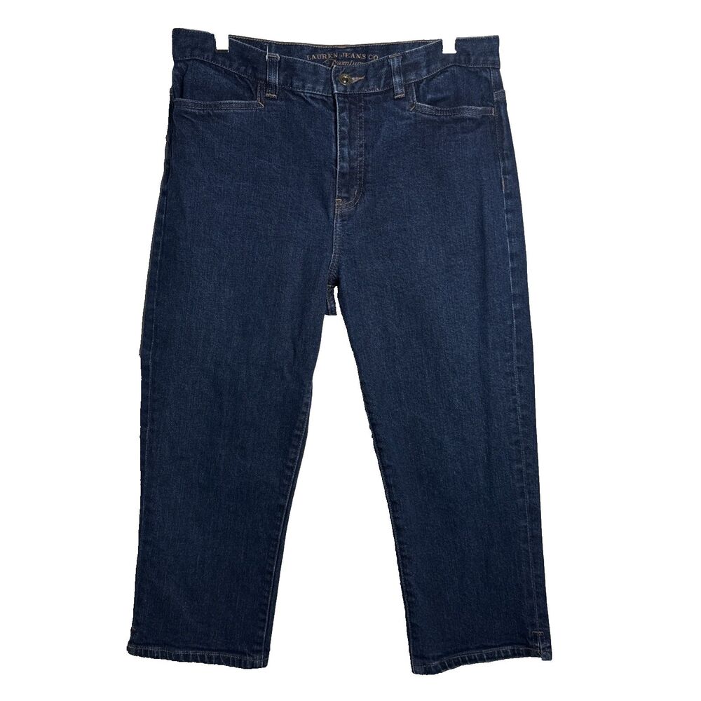 Lauren Jeans Co. Womens Blue Regular Fit Denim Capri Jeans Size 8